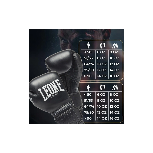 Боксерські рукавички Leone GN111 The Greatest Black 14 унцій (GN111_Black_14oz) - picture 10