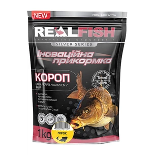 Прикормка Real Fish Silver Series Короп Горох 1kg (809.00.24) зображення 1