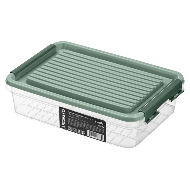 Харчовий контейнер ARDESTO Fresh 1.8л, пластик, прямокутна, зелений (AR1305G) - зображення 1
