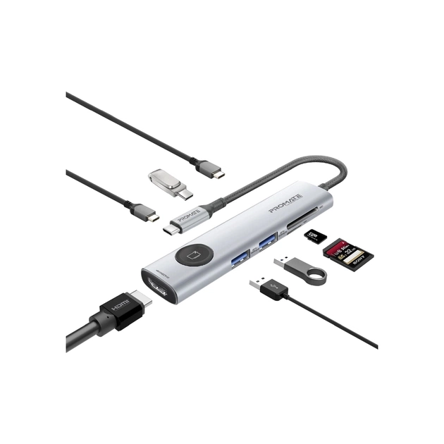 Концентратор Promate USB-C 9-in-1 Promate comandhub-lite (comandhub-lite) - изображение 1