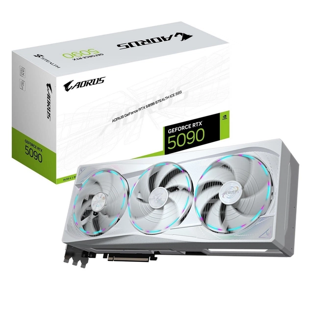 Відеокарта GF RTX 5090 32GB GDDR7 Aorus Stealth Ice Gigabyte (GV-N5090AORUSST ICE-32GD) - зображення 1