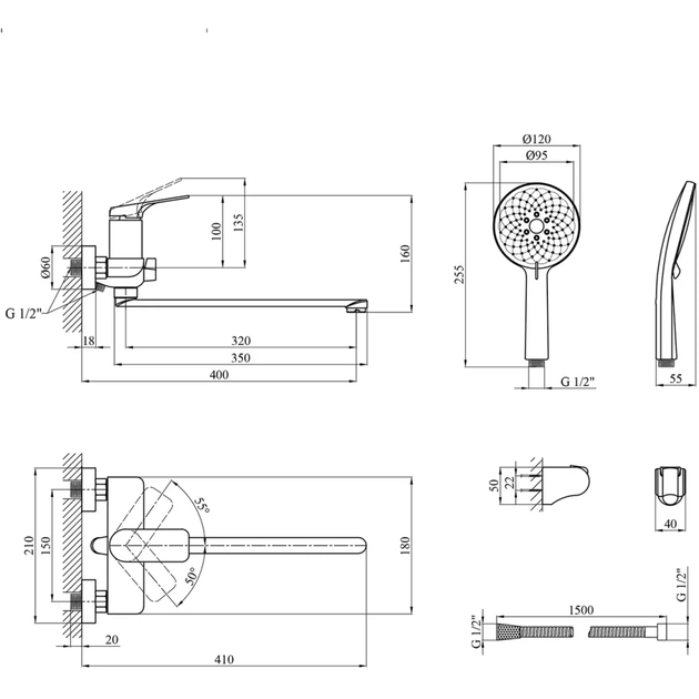 Змішувач Kroner Graz-GRP070 (CV031334) - изображение 9