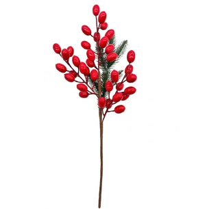 Декоративна гілка YES! Fun Червоні ягоди та хвоя 36 см (974995) picture 1
