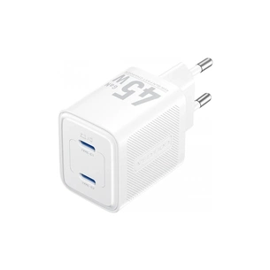 Зарядний пристрій Vention 2xUSB-C PD45W GaN white (FEFW0-EU) зображення 1