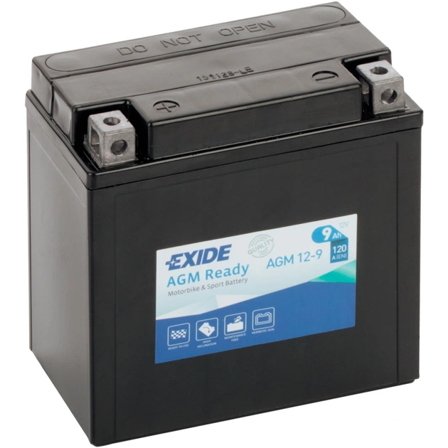 Аккумулятор автомобильный EXIDE Ready AGM 9Ah (+/-) (120EN) (AGM12-9) - изображение 1
