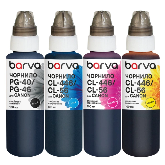 Чернила Barva Canon PG-46BK pigm + CL-56C/M/Y 4x100 мл, special (CPG46-100-MP) - изображение 1