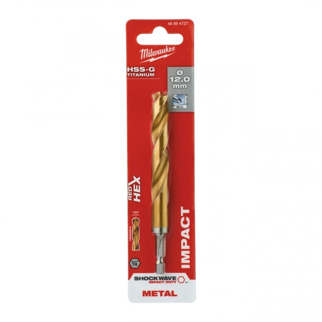 Свердло Milwaukee по металу RedHEX HSS-G TiN, 12,0 мм (48894727) - picture 3