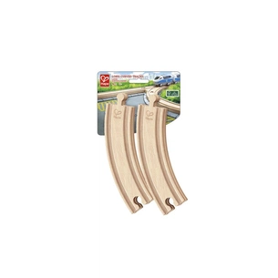 Залізниця Hape Набір для залізниці довгі вигнуті рейки 4 шт (E3777) зображення 1