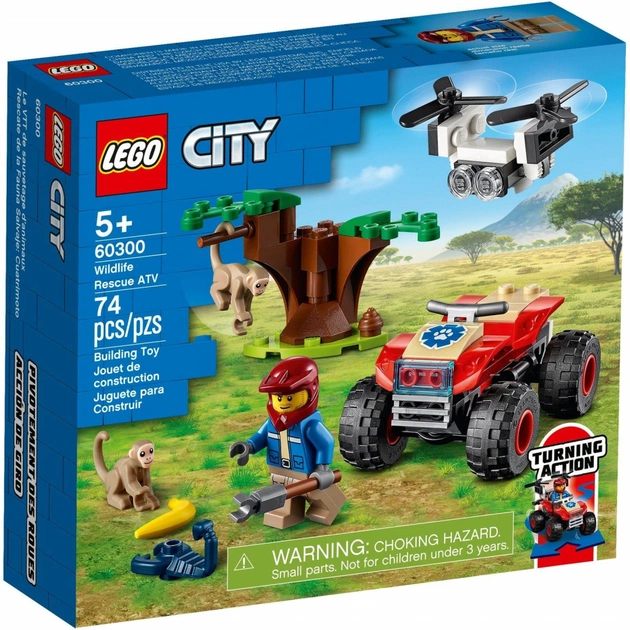 Конструктор LEGO City Квадроцикл для порятунку диких тварин 74 деталі (60300-) - зображення 1