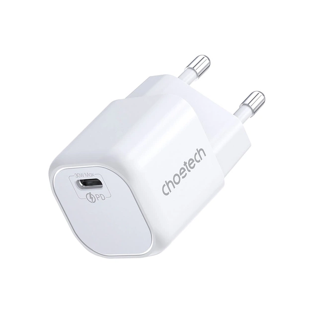 Зарядний пристрій Choetech 1хUSB-C 30W PD QC3.0 PD5007 white (PD5007-EU-WH) - зображення 1