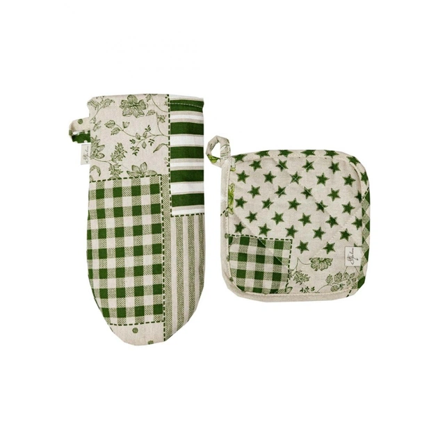 Кухонна прихватка Прованс Рукавичка Печворк зелений Господиня (031512) - picture 6