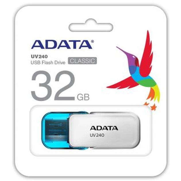 USB флеш накопичувач ADATA 16GB UV240 White USB 2.0 (AUV240-16G-RWH) - изображение 1