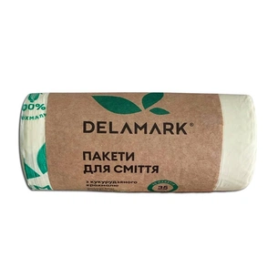 Пакети для сміття DeLaMark Біорозкладні з кукурудзяного крохмалю 35 л 20 шт. (4820152332578) зображення 1