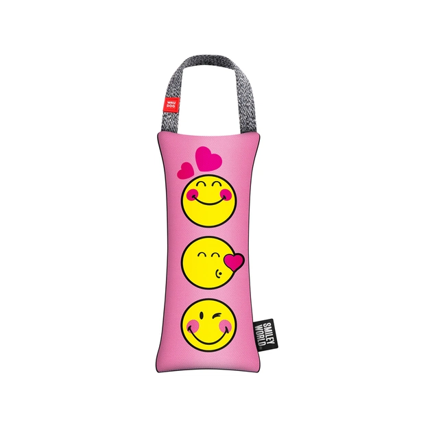Игрушка для собак WAUDOG Fun с пискавкой "Смайлики на розовом" S (629-0187) - изображение 1