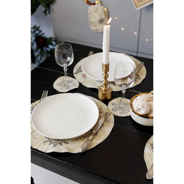 Серветка на стіл Прованс гобеленова Золоте свято D 35см (036313) - picture 9