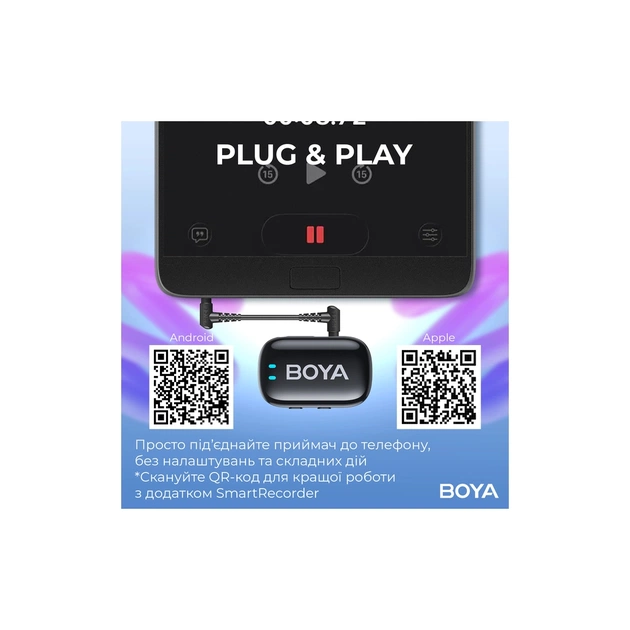 Мікрофон Boya mini-18 3,5 мм/TRS/Type-C Black (mini-18) - picture 12