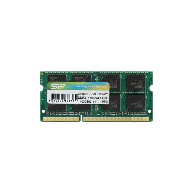 Модуль памяти для ноутбука SoDIMM DDR3 8GB 1600 MHz Silicon Power (SP008GBSTU160N02) - изображение 1