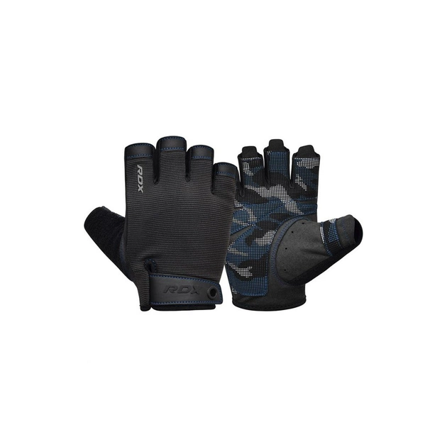 Рукавички для фітнесу RDX T2 Half Blue Plus S (WGA-T2HU-S+) - изображение 1