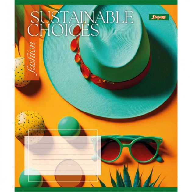 Зошит 1 вересня А5 Sustainable choices 36 аркушів, клітинка (766675) - изображение 1