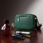 Сумка Vintage Стьобана жіноча з натуральної шкіри Зелена (22613) - зменшене зображення 12