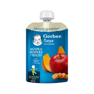 Дитяче пюре Gerber Яблуко, морква, гарбуз 150 г (1227061) изображение 1
