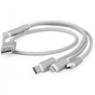 Дата кабель USB 2.0 AM to Lightning + Micro 5P + Type-C 1.0m silver Cablexpert (CC-USB2-AM31-1M-S) - уменьшенное изображение 1