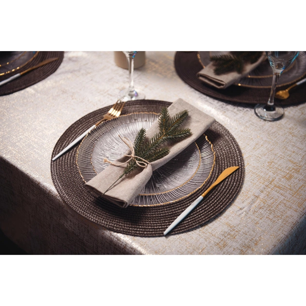 Скатертина Ardesto Shine 100% поліестер, золотавий 120х140 см (ART07SG) - picture 6