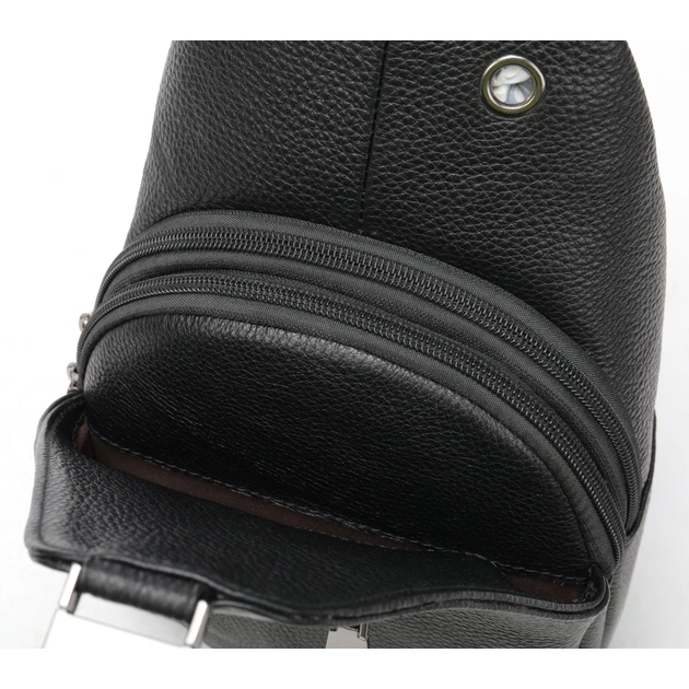 Сумка Vintage Слінг через плече в зернистій шкірі Чорна (20249) - зображення 7