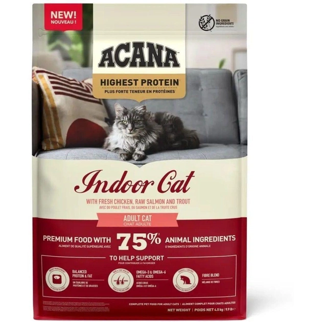 Сухой корм для кошек ACANA Highest Protein Indoor 4.5 кг (0064992723989) - изображение 1