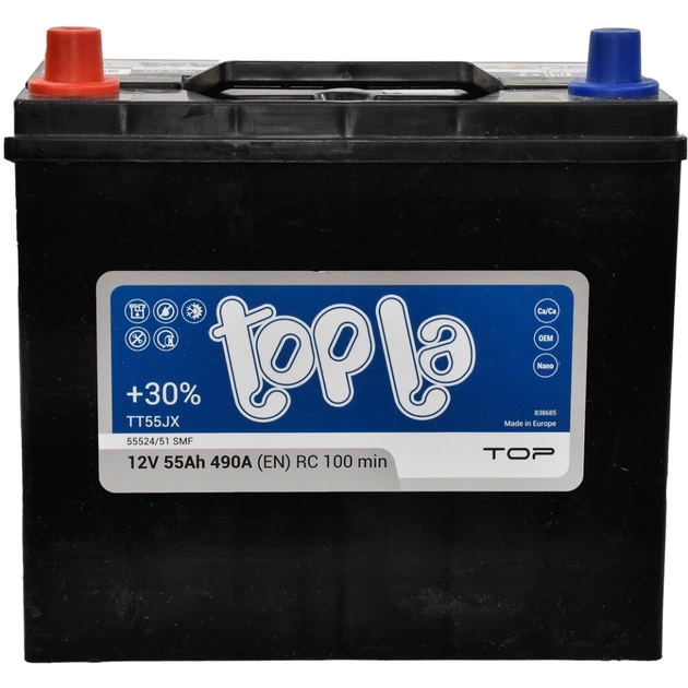 Аккумулятор автомобильный Topla 55 Ah/12V Top/Energy Japan (118 355) - изображение 1