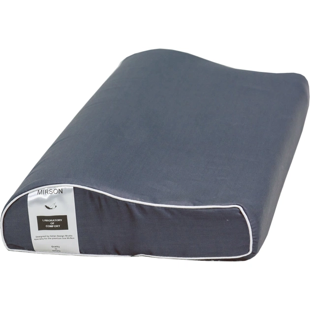 Подушка MirSon ортопедична 6112 Delicate satin Iron grey Kiddy Boy 50х29х5/ (2200003262667) - зображення 1