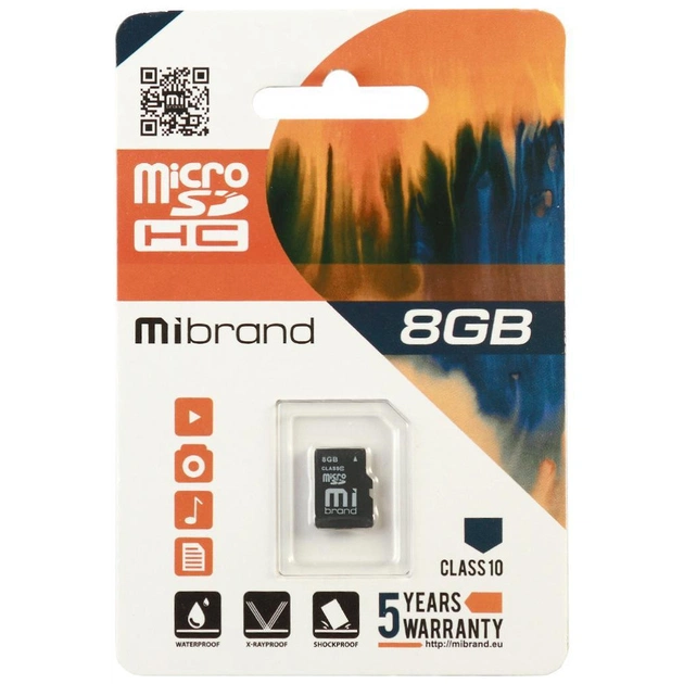 Карта пам'яті Mibrand 8GB mircroSD class 6 (MICDC6/8GB) - изображение 1