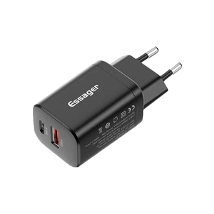 Зарядний пристрій Essager 1xUSB + 1xUSB-C PD30W black (ECTPQS-ZTB01) зображення 1
