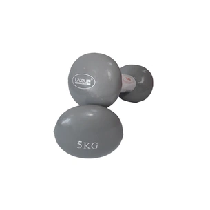 Гантельний набір LiveUp Vinyl Dumbbell Egg Head вінілові сірі 2х5кг LS2001-5 (6951376138252) зображення 1