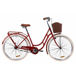 Велосипед Дорожник 28" RETRO рама-19" St 2020 рубіновий, багажник + кошик (OPS-D-28-182) зображення 1