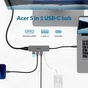 Концентратор Acer USB-C 5-in-1 3xUSB 3.0 + HDMI + USB-C gray (HP.DSCAB.021) - зменшене зображення 2