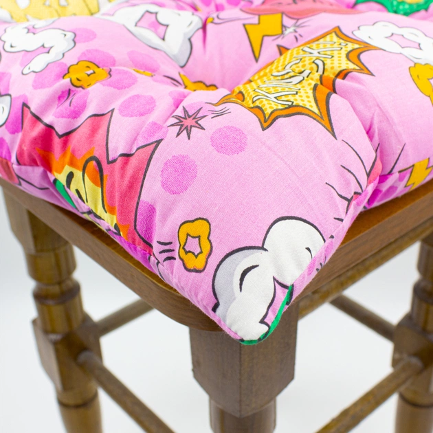Подушка на стілець MirSon Бязь 17-0512 Bombs pink 40х40 см (2200006185581) - picture 4