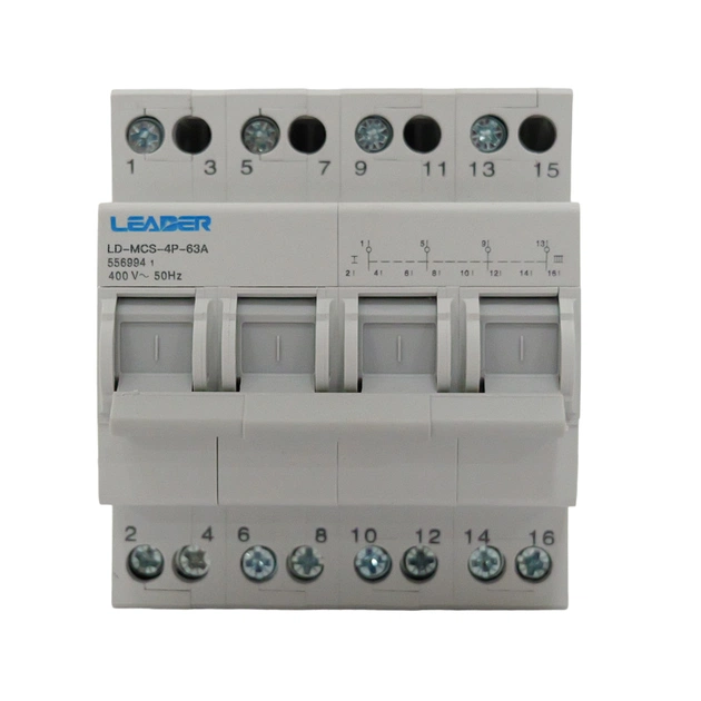 Перемикач трипозиційний Leader АС 4Р 63А 400В (LD-MCS-4P-63А) - зображення 1
