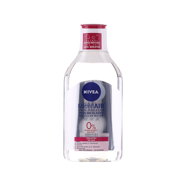 Міцелярна вода Nivea Skin Breathe 3 в 1 для сухої і чутливої шкіри 400 мл (4005900554116/5900017053639) - picture 1