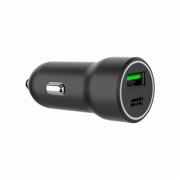 Зарядное устройство Gembird 1xUSB-A (18W QC3.0) + 1xUSB-C (20W PD) black (TA-UC-A2PDQC20-CAR-01) - изображение 1