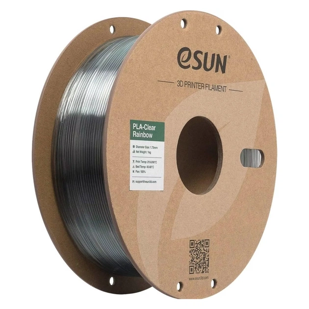Пластик для 3D-принтера eSUN PLA Clear Rainbow 1,75mm 1kg PURPLE BLUE GREY (PLA-CLRB175RB-ZUH1P1) - изображение 1