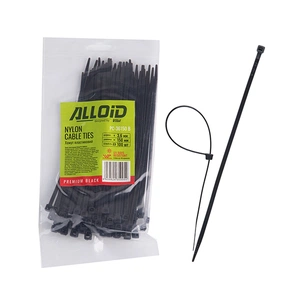 Стяжка Alloid 3.6х150мм, пластик, 100шт./уп., черный (PC-36150B) изображение 1