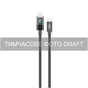 Дата кабель USB-C to USB-C 1.0m PD 100W Digital Display black 2E (2E-CC100-BL) - уменьшенное изображение 1