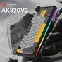 Клавіатура Ajazz AK820 V2 Coconut Flake Switch Wireless/Bluetooth/USB UA Black/Gray/Yellow (AK820-V2-CF-BGY) - зменшене зображення 5