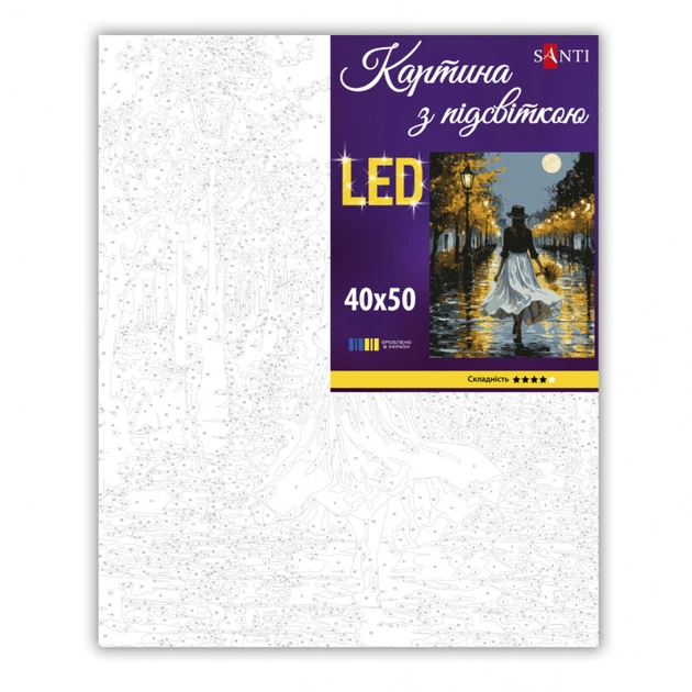 Картина по номерам Santi Дівчина з букетом 40х50 см LED підс (956652) - picture 2