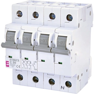 Автоматичний вимикач ETI ETIMAT 6 3p+N C 50 А (6 kA) (2146521) зображення 1