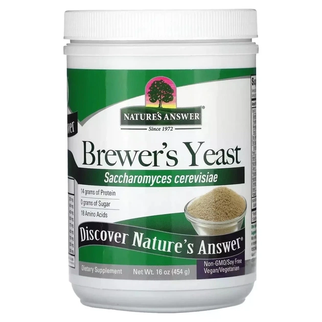 Витаминно-минеральный комплекс Nature's Answer Пивные дрожжи, Brewer's Yeast, 454 гр (NTA-16540) - изображение 1