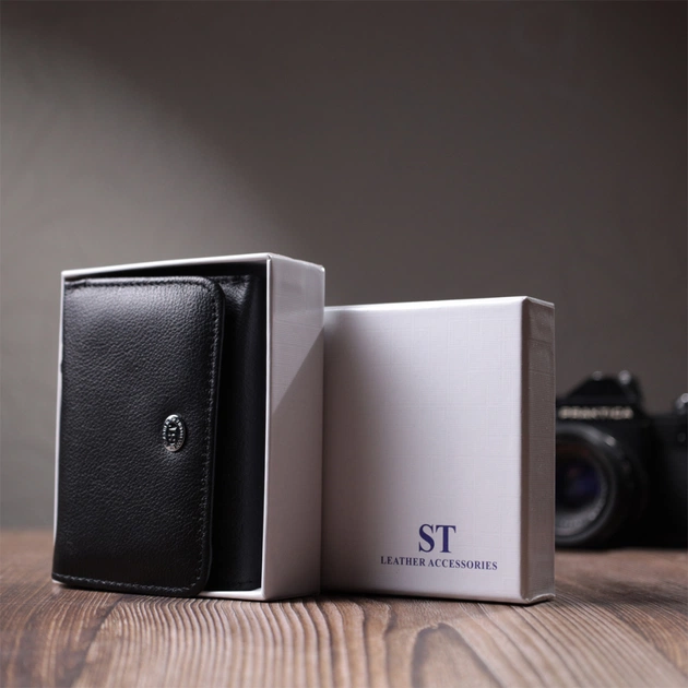 Гаманець ST Leather З натуральної шкіри Чорний (22722) - изображение 12