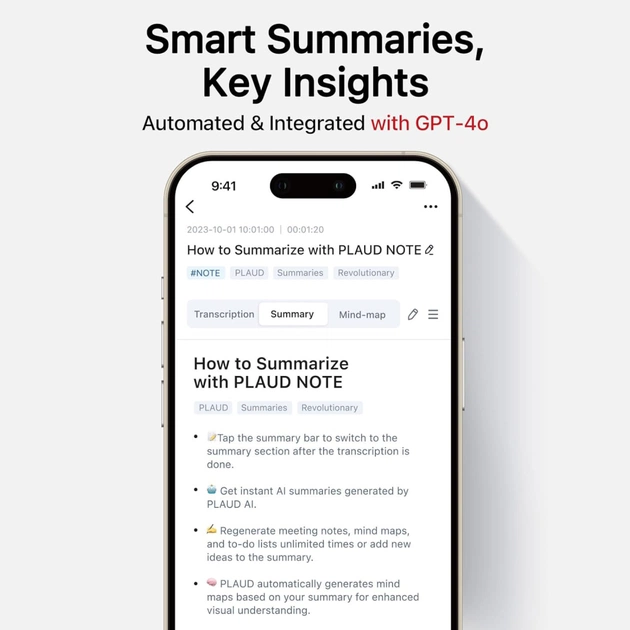 Цифровий диктофон PLAUD AI Note Silver (NB-100-SI) - picture 3