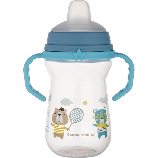 Поильник-непроливайка Canpol babies Bonjour Paris с силиконовым носиком FirstCup 250 мл Голубая (56/613_blu) - изображение 1